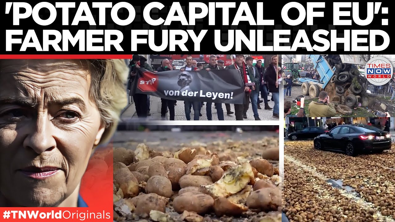 BRUSSELS POTATO CHAOS: Farmers Revolt In Brussels, Streets Buried Under Potatoes | Times Now World