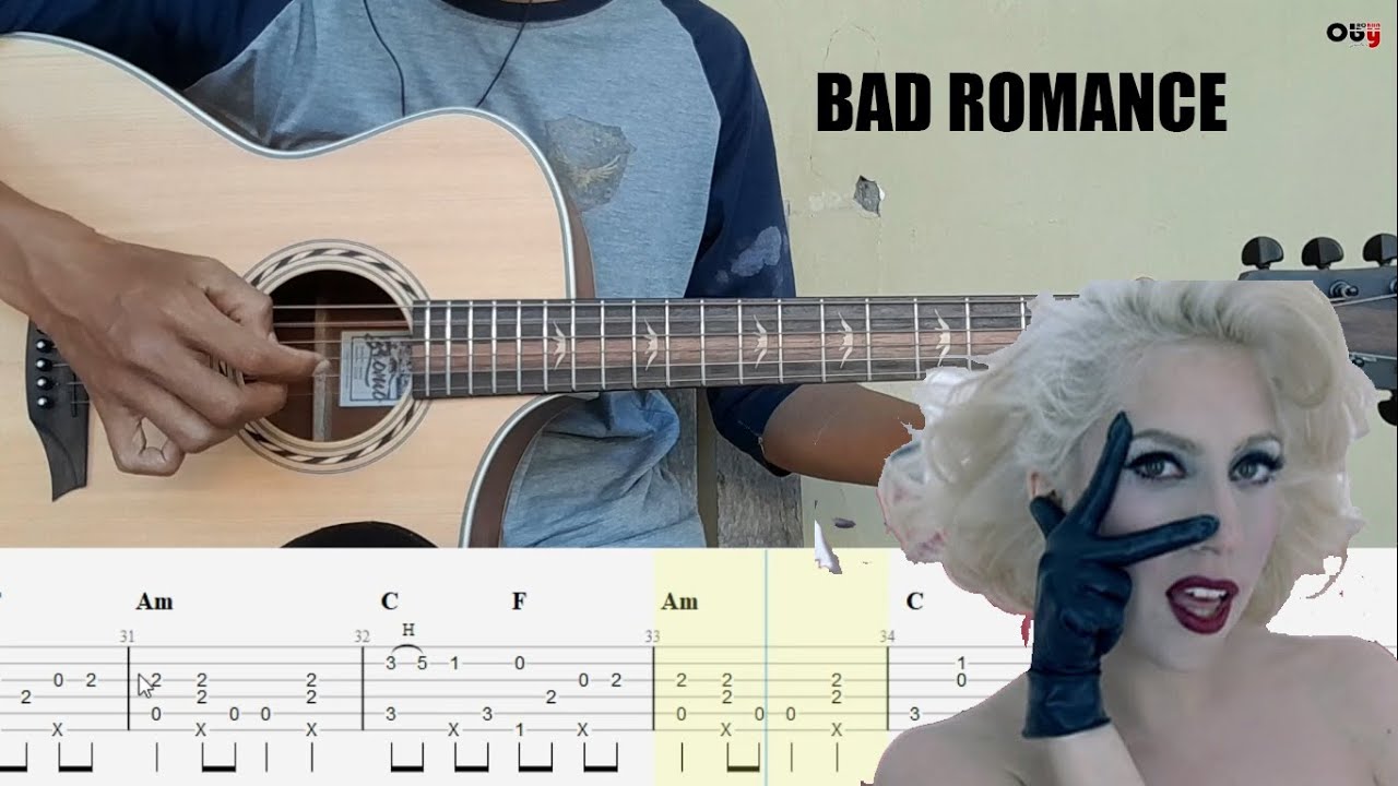 (Lady Gaga) Bad Romance - Fingerstya Guitar Cover + TAB