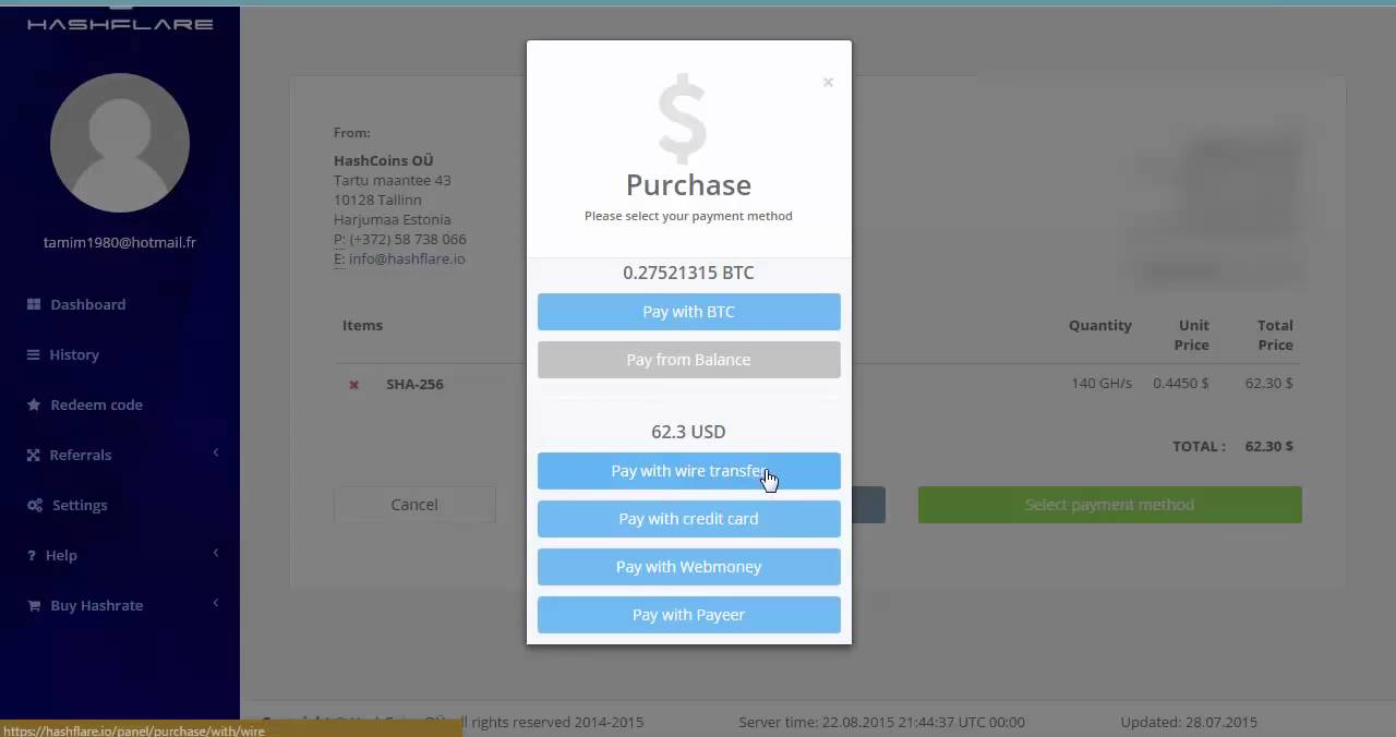 Hash Flare mineria  2016