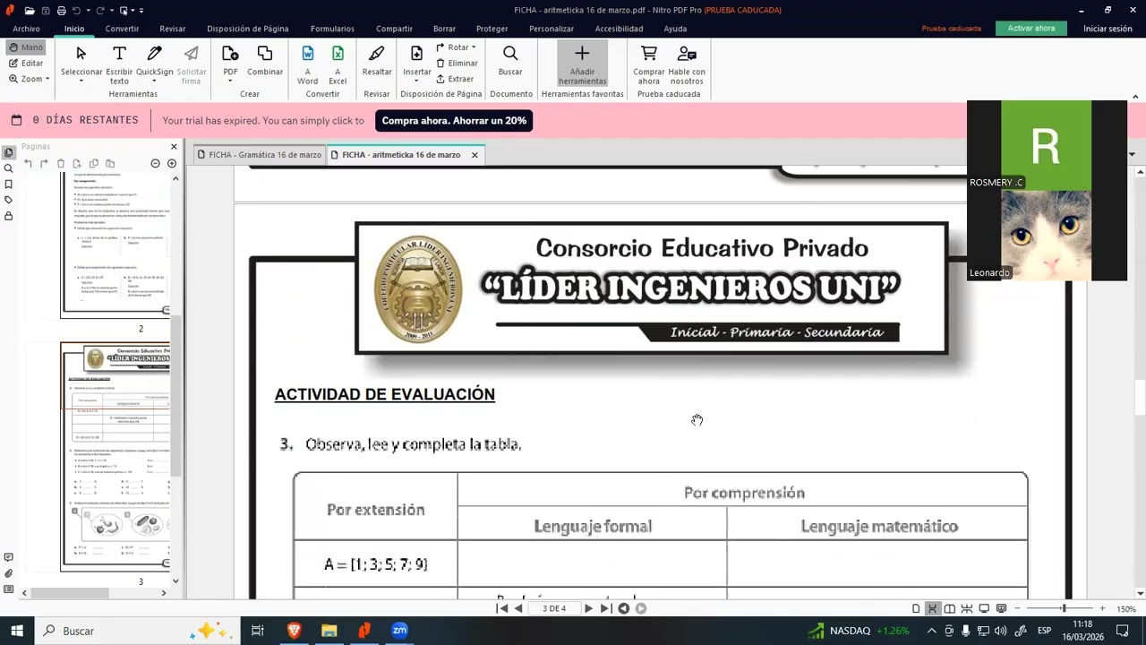 ARITMETICA16 de marzo-Nivelación secundaria