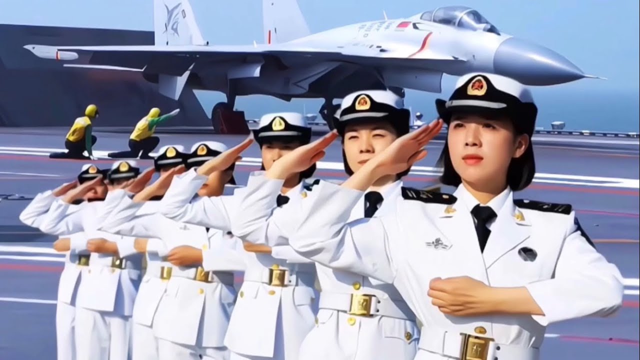 💪航母女軍官對外軍喊話：這裏是遼寧艦編隊！置若罔聞？出動戰機攔截【中國女兵風采之遼寧艦】The female soldiers of the Liaoning ship defending China