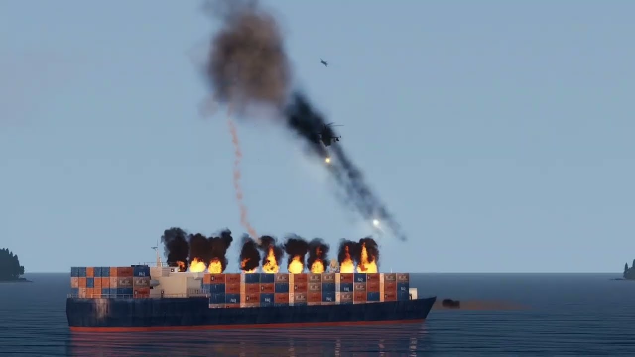 13 Minutes Ago! Cargo Ship Carrying Stocks of Russian War Weapons Destroyed by Ukraine