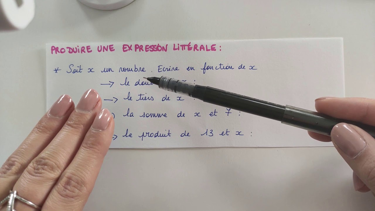 5ème - Produire une expression littérale