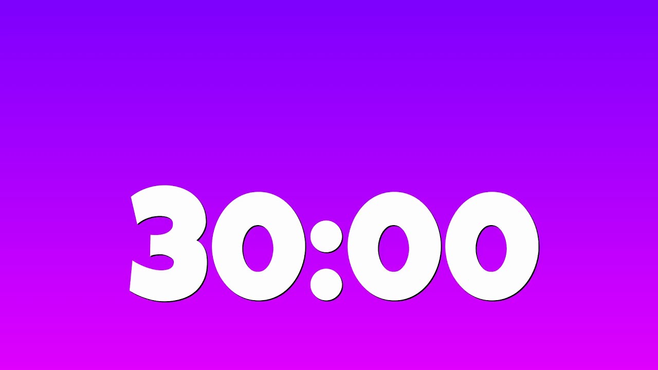 30 Minute Classroom Timer | Purple Gradient Focus Timer