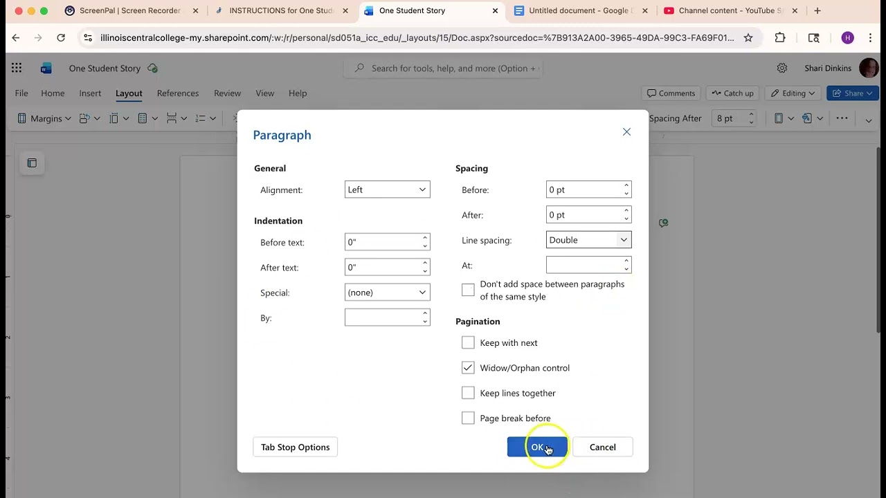 HOW to format your One Student's Story in Microsoft Word and Google Docs