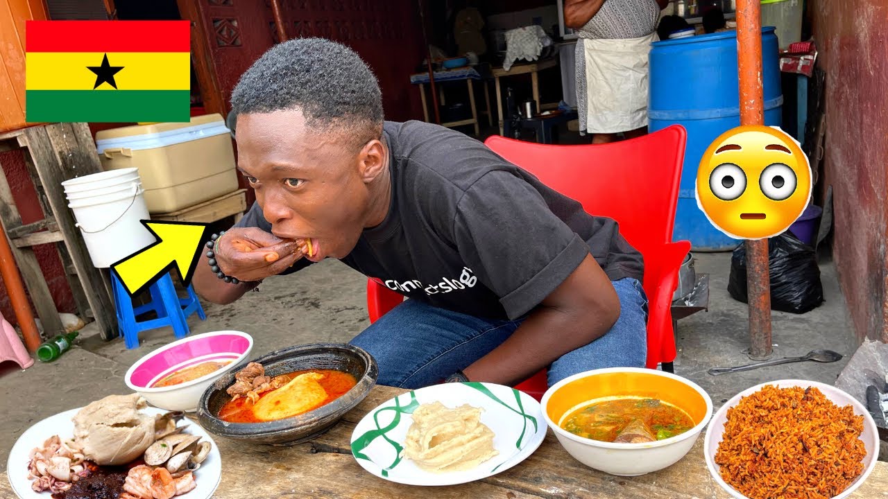 🇬🇭First Time Trying 6 Popular GHANAIAN FOOD in Accra , Ghana 🇬🇭