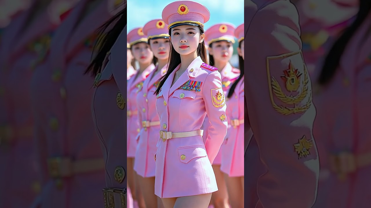 Pink clad female soldier