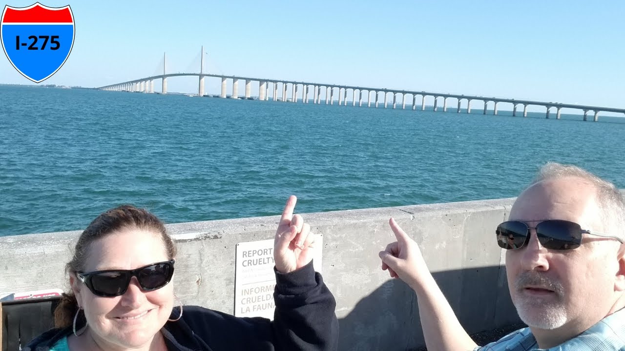 ПРОЕЗЖАЯ ПО ​​СТАРОМУ И НОВОМУ МОСТУ SUNSHINE SKYWAY | САНКТ-ПЕТЕРБУРГ | ФЛОРИДА