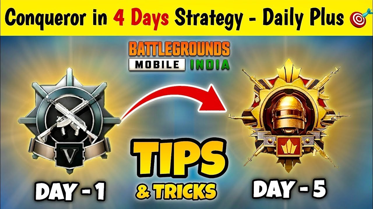 🇮🇳HOW TO REACH CONQUEROR IN 4 DAYS⁉️ GOLD/PLATINUM TO CONQUEROR RANKPUSH TIPS✅
