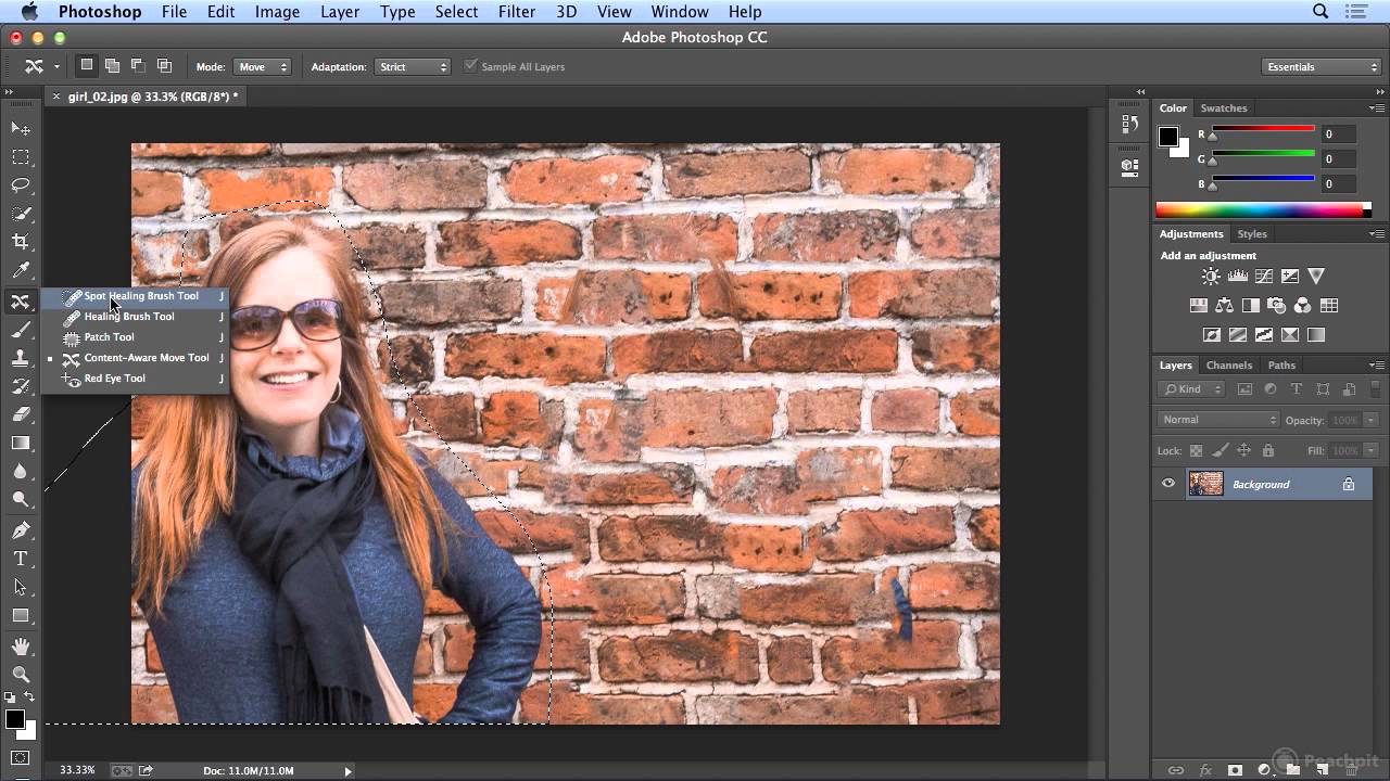 017.Content-Aware Move and Spot Healing Brush Tools