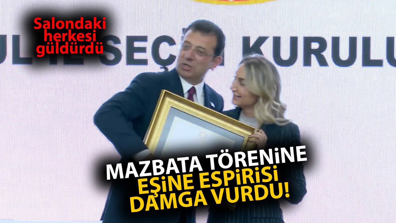 Ekrem İmamoğlu'nun mazbata töreninde eşi Dilek İmamoğlu'na yaptığı espri herkesi güldürdü!!