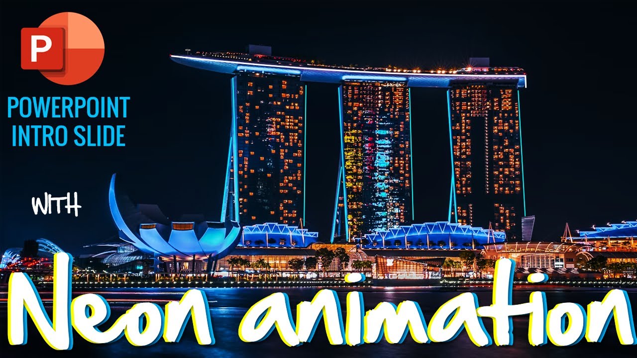 Animated PowerPoint Title Slide with Neon Effect | Free Template