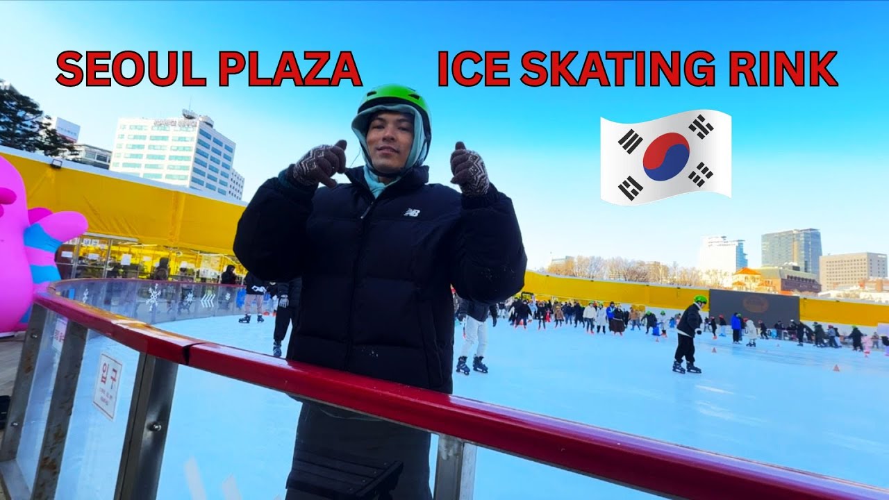 Seoul Plaza Ice Skating Park ❄️ | Cheapest Winter Fun in Seoul ⛸️