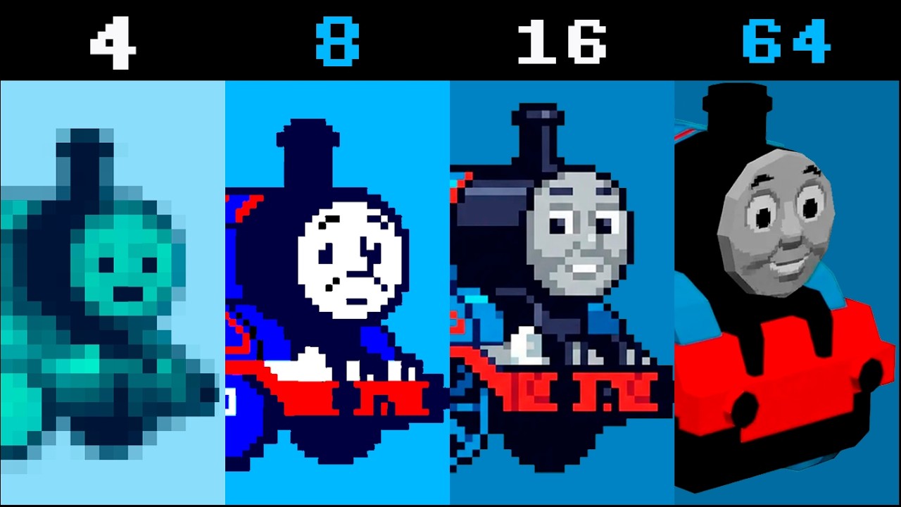 Thick of It x Thomas the Train: 4 vs 8 vs 16 vs 64-bit