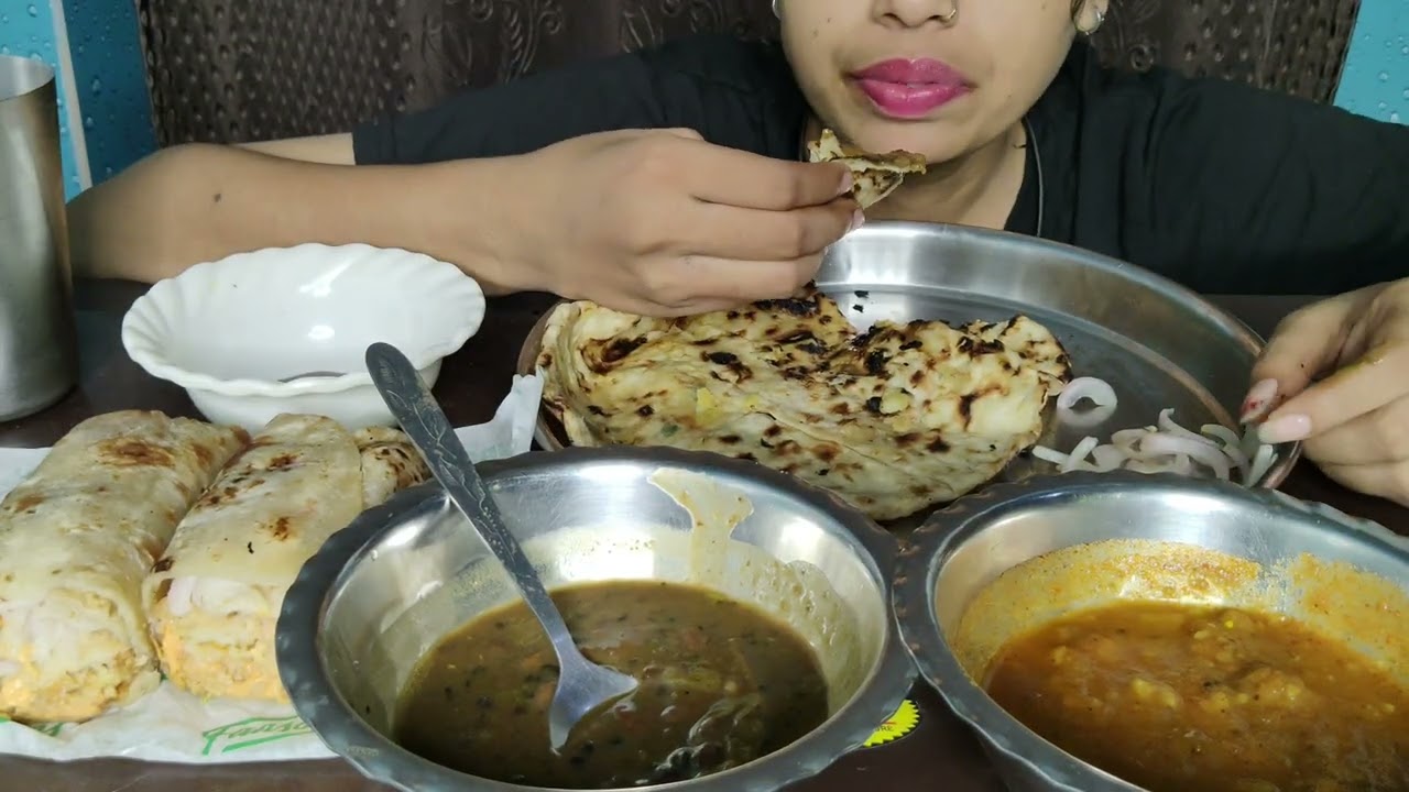 TASTY AALU NAAN , ROLL KABAB DAAL MAKHANI WITH AALU SABJI 🤤💯😋 FOOD CHALLENGE ll EATING CHALLENGE ll