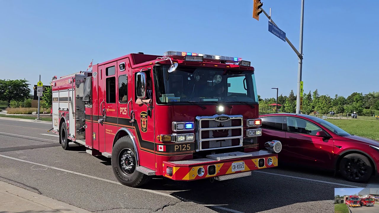 Mississauga Fire NEW Pierce Volterra Electric Pumper 125 Responding