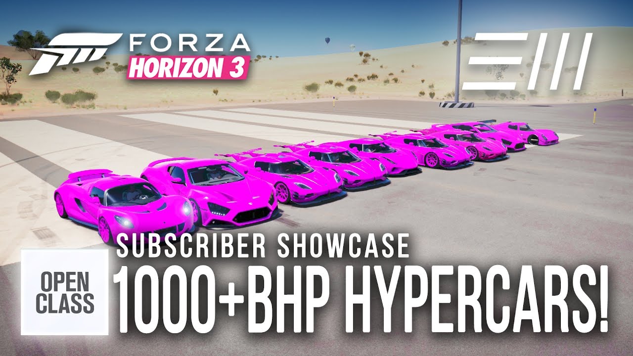 Forza Horizon 3: 1000+HP HYPERCARS ONE:1 Regera ST1 & More! (Drags/Mini Games) Subscriber Showcase