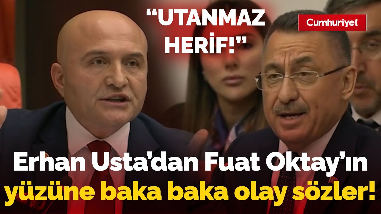 Erhan Usta'dan Fuat Oktay'ın yüzüne baka baka olay sözler: 