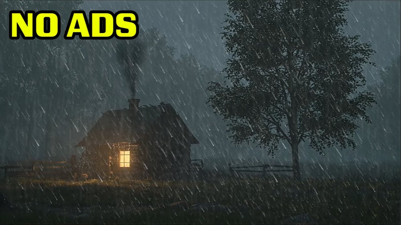 Heavy Rain Sounds for Sleeping 🌧️ (No Ads) Deep Night Rain for Better Sleep
