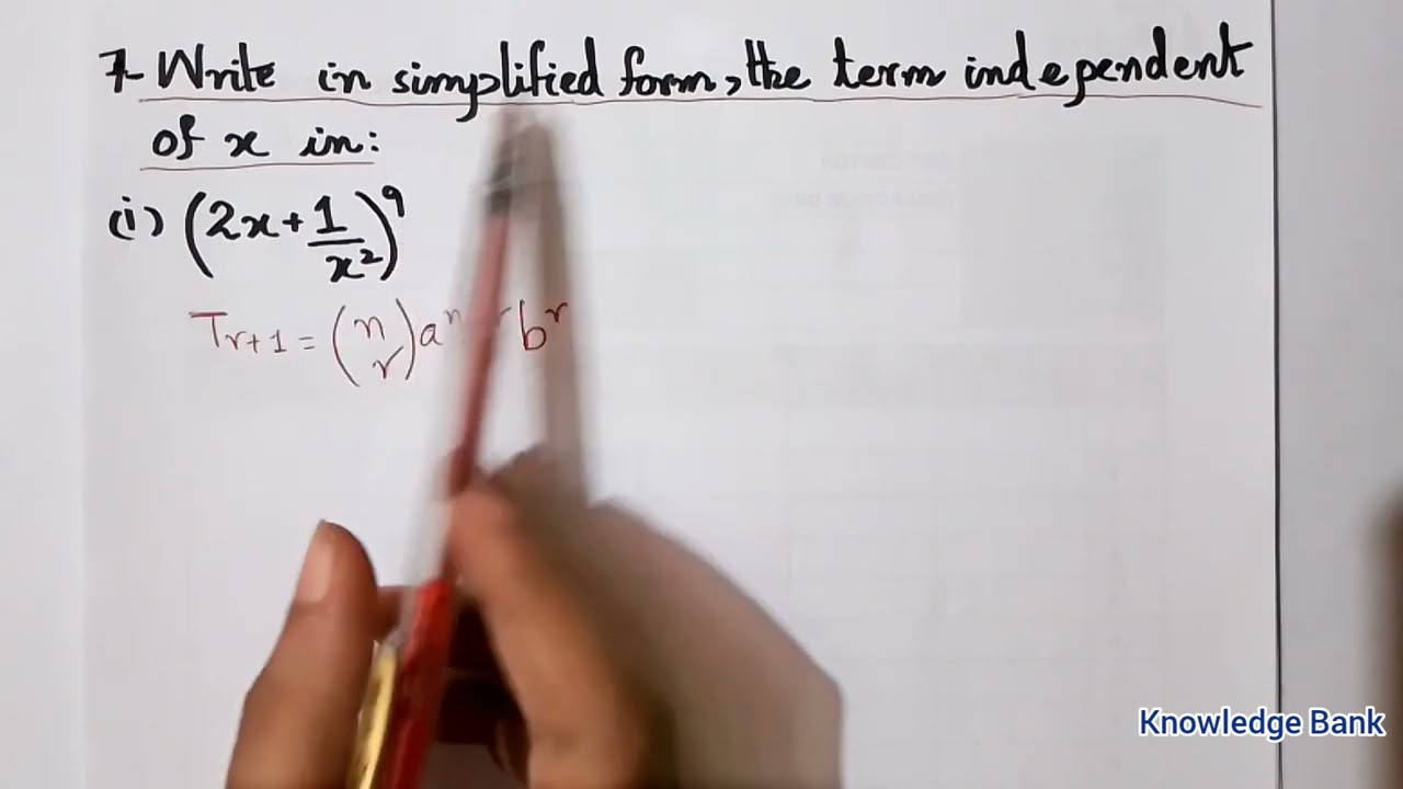 Exercise 7.2 class 11 Question 7 Binomial Theorem Unit7 | Ex 7.2 class 11 Q 7 Math Sindh Board