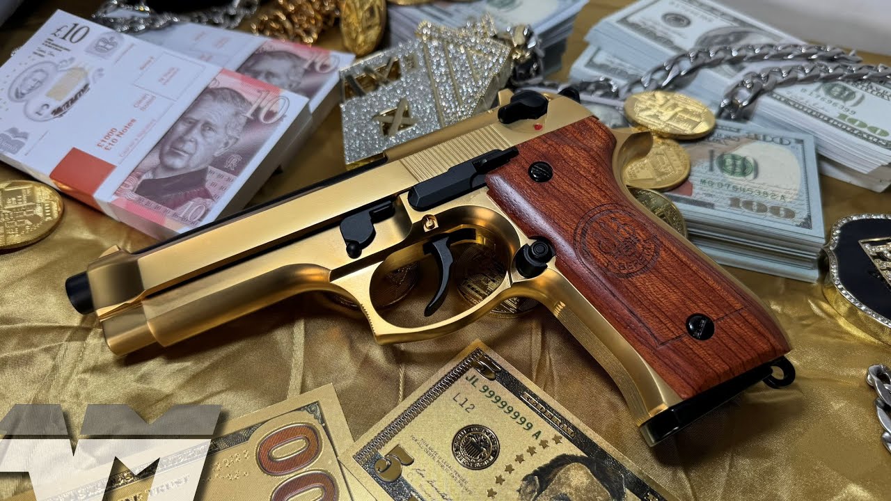 Beretta M92 Gold Gas Blowback / Airsoft Unboxing / WE