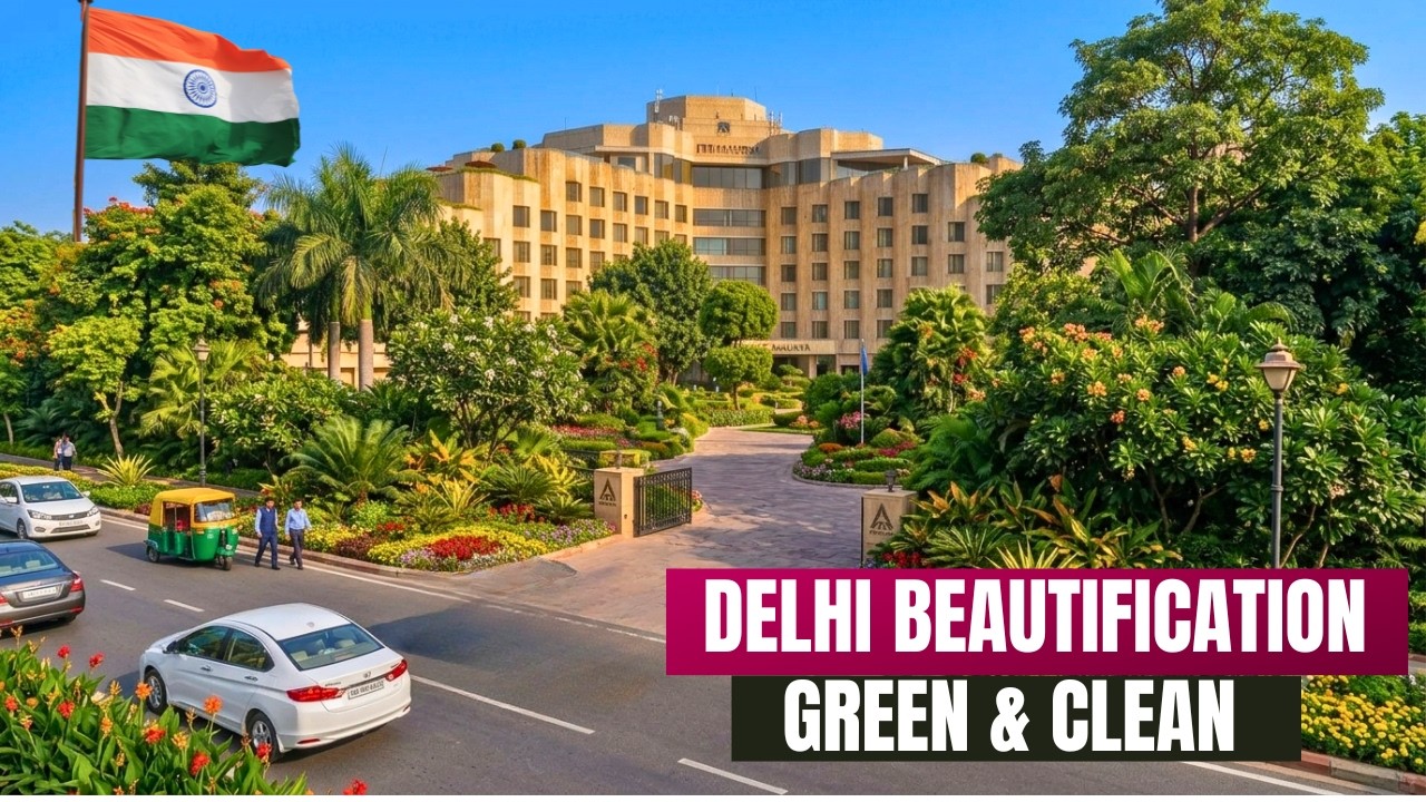 😱 Delhi Beautification 🇮🇳 | Stunning Green Corridors, Clean Roads & Luxury Hotels Like Never Before!