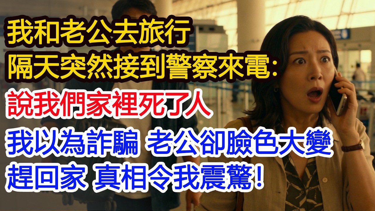 我和老公去旅行隔天突然接到警察來電：說我們家裡死了人我以為詐騙 老公卻臉色大變趕回家 真相令我震驚！#為人處世 #正能量 #故事分享 #生活經驗 #情感