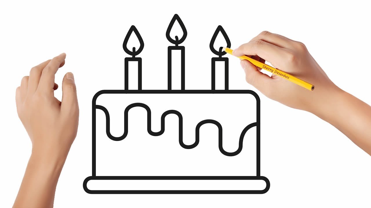 Como desenhar um bolo de aniversário #3 🎂