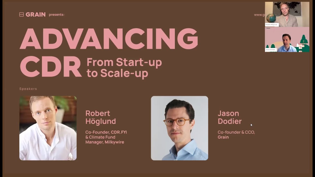 Advancing CDR: From Start-Up to Scale-Up | With Robert Höglund and Jason Dodier