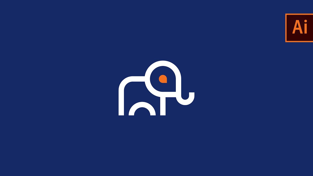How to minimal logo design (Elephant) | Adobe illustrator cc 2020