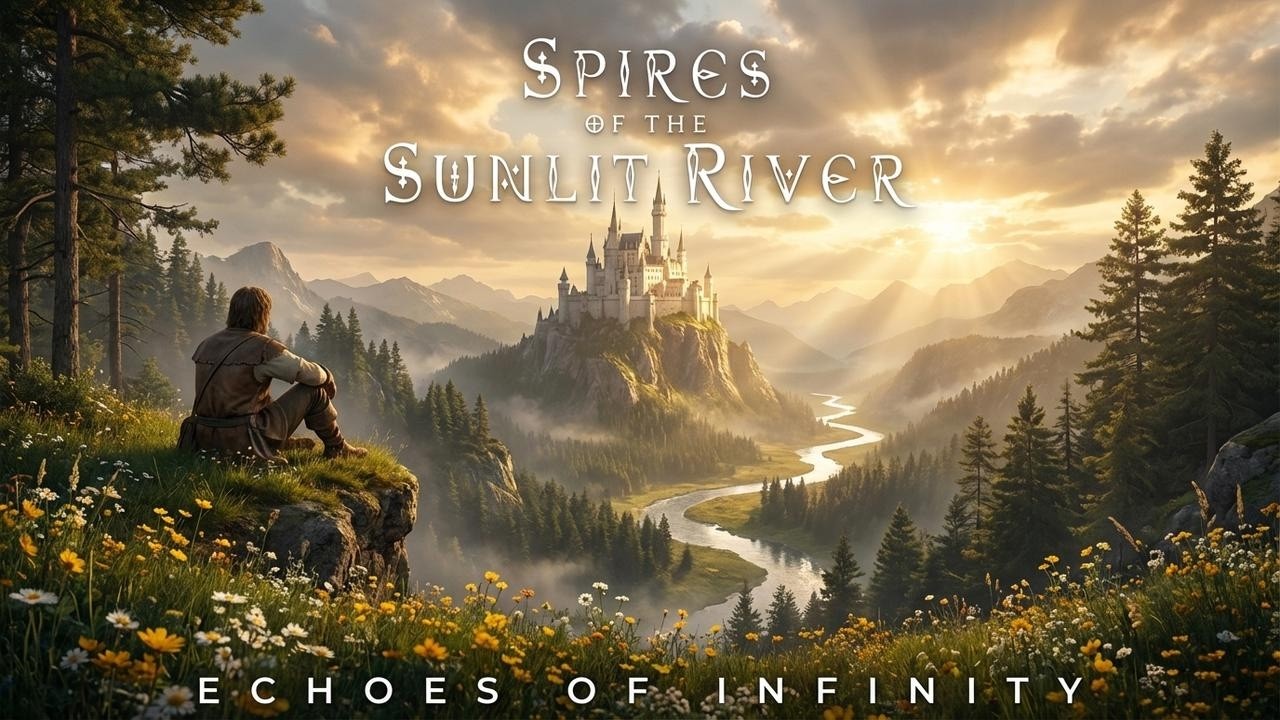 Spires of the Sunlit River | Fantasy Celtic Ambience | Relaxing Music [No Ads]