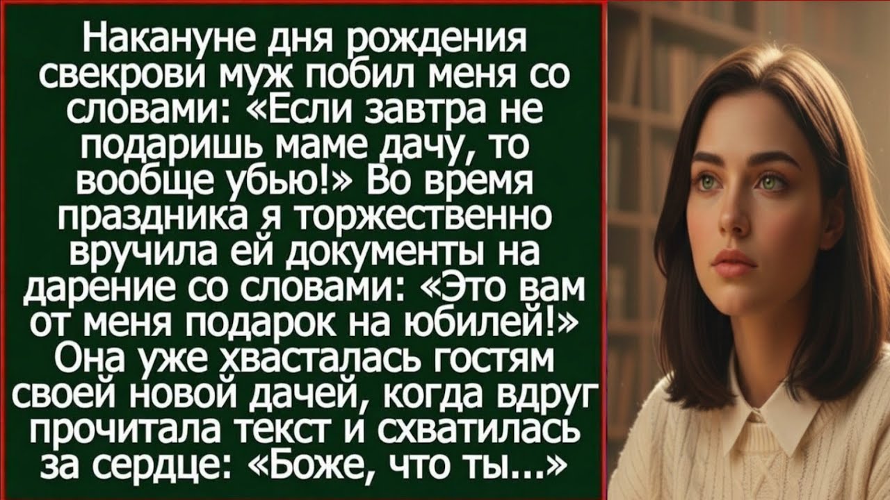 Муж побил меня со словами: «Если завтра не подаришь свою маме дачу, то вообще убью!»