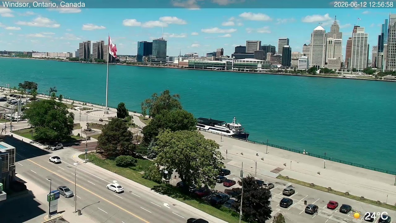Detroit River Live Cam from Windsor, Ontario, Canada 🇨🇦