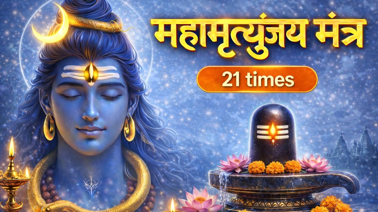 महामृत्युंजय मंत्र 21 Times| Om Tryambakam Yajamahe| Powerful Shiv Mantra for Peace & Protection