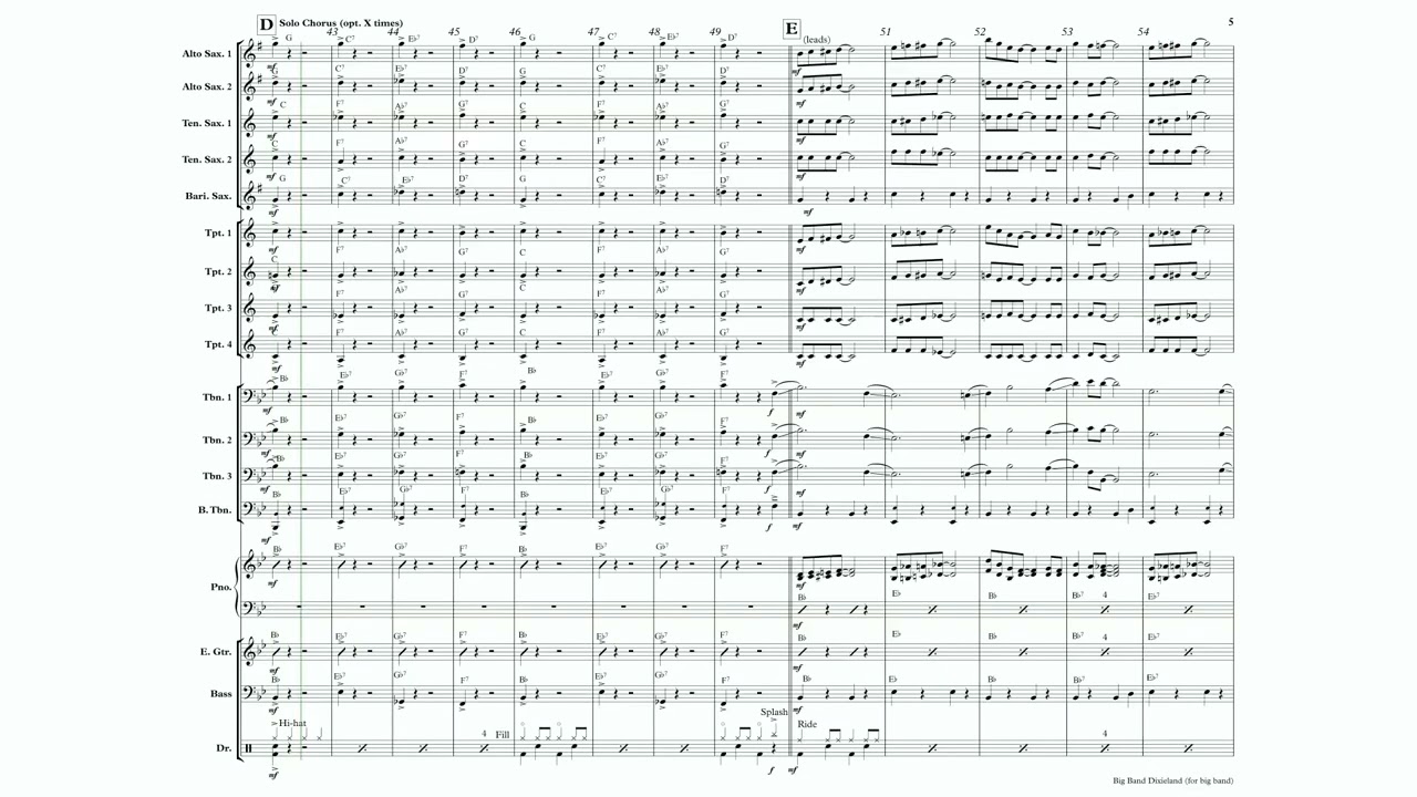 Big Band Dixieland (For big band!)