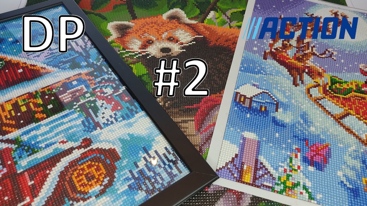 Mes Diamond Painting finis de chez Action + démo pose diamants