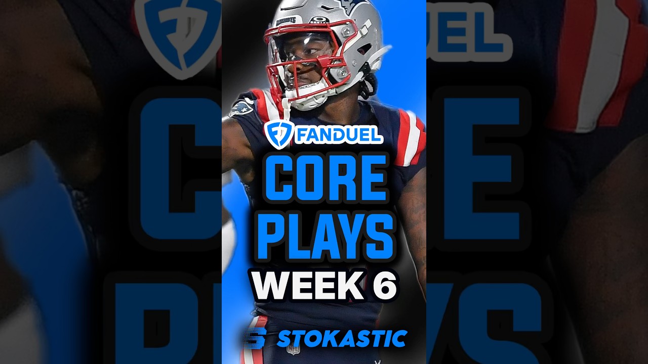 FanDuel NFL DFS Week 6 Core Plays | Sunday 10/12 DFS Picks