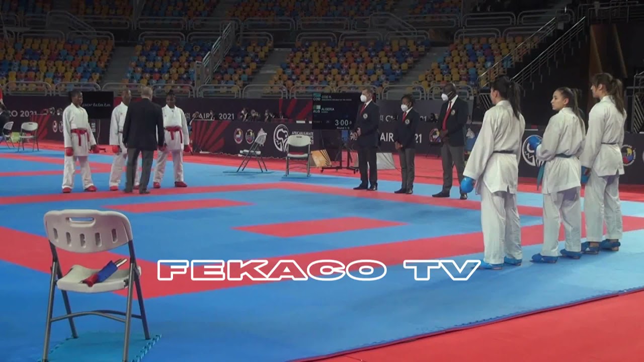 Championnats d'Afrique de KARATE Caire 2021: KUMITE PAR EQUIPE DAME RDC Vs ALGÉRIE