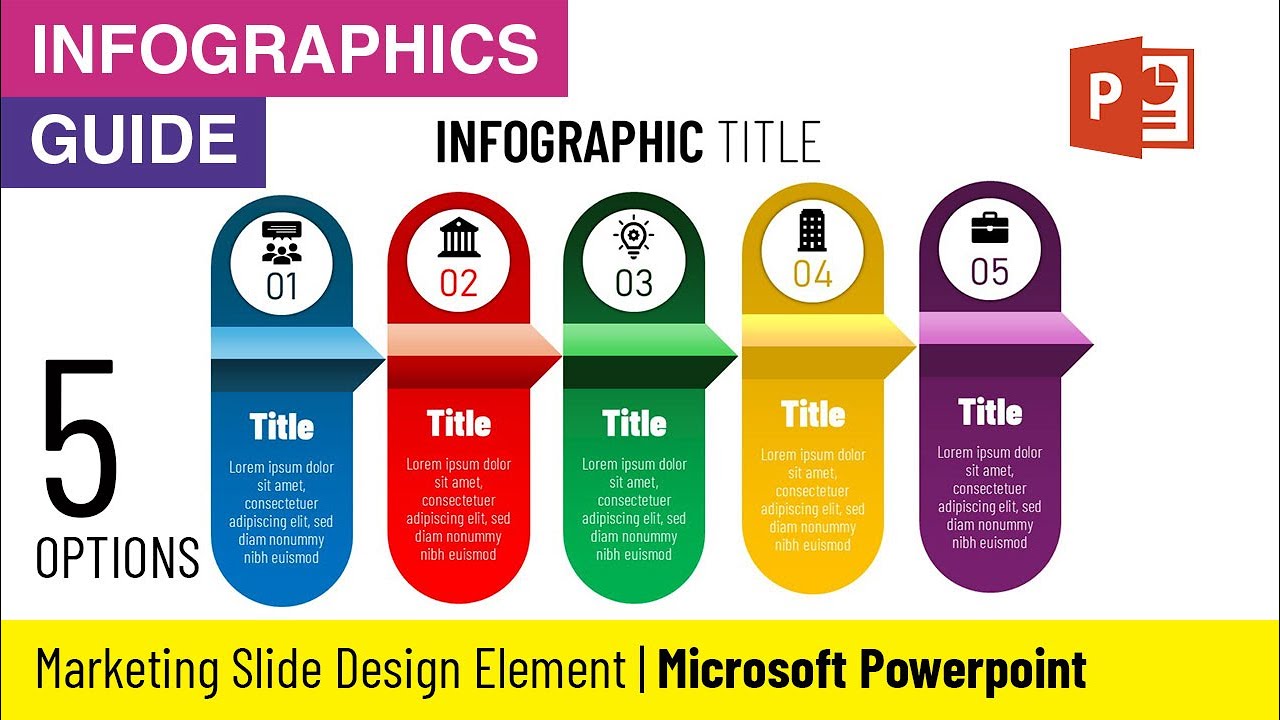 Five Steps Infographics Design Element for Presentation in PPT @InfographicsGuide