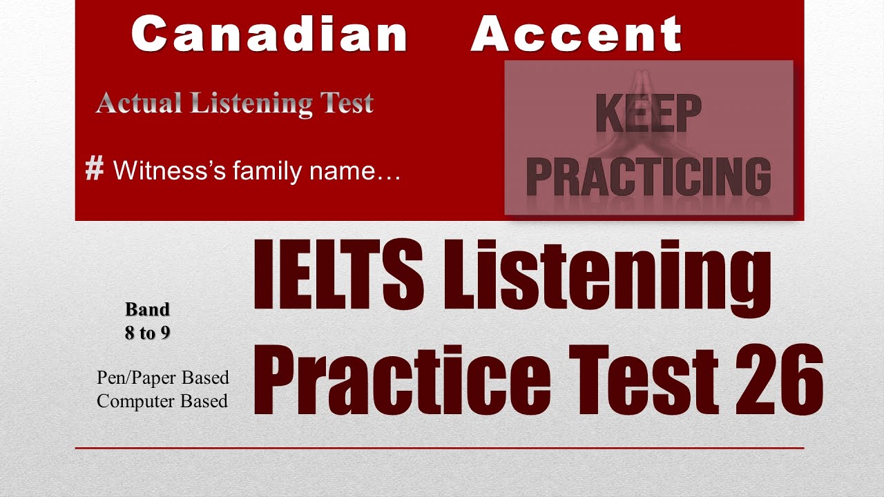 Witness's Family Name | Test 26 | IELTS LISTENING PRACTICE TEST |  @keep practising