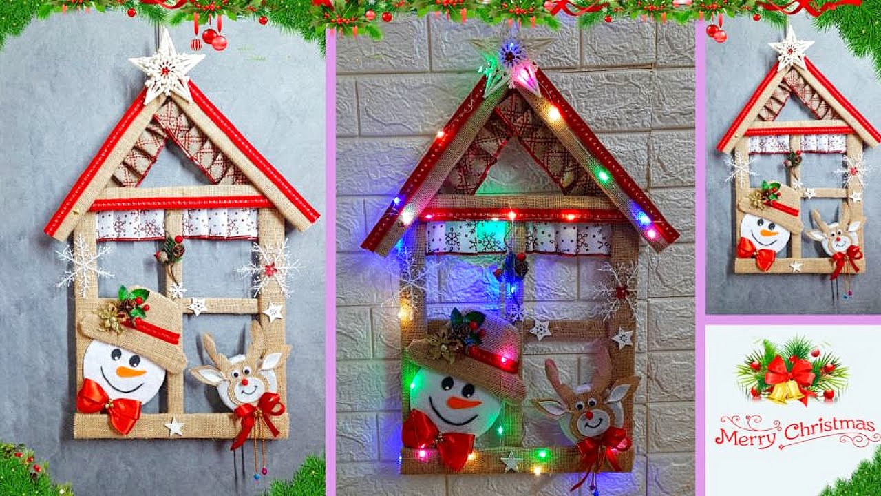 DIY Christmas Decoration idea with simple materials  | best out of waste Christmas craft idea🎄91