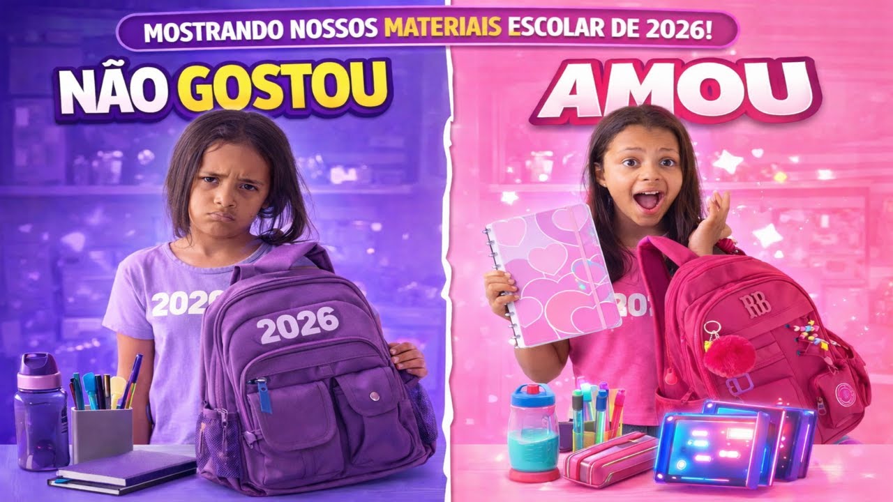 O QUE VEIO NA MOCHILA ROXA? 😱 Ela ficou MUITO TRISTE com o Novo Material De 2026!! (Deu ruim)