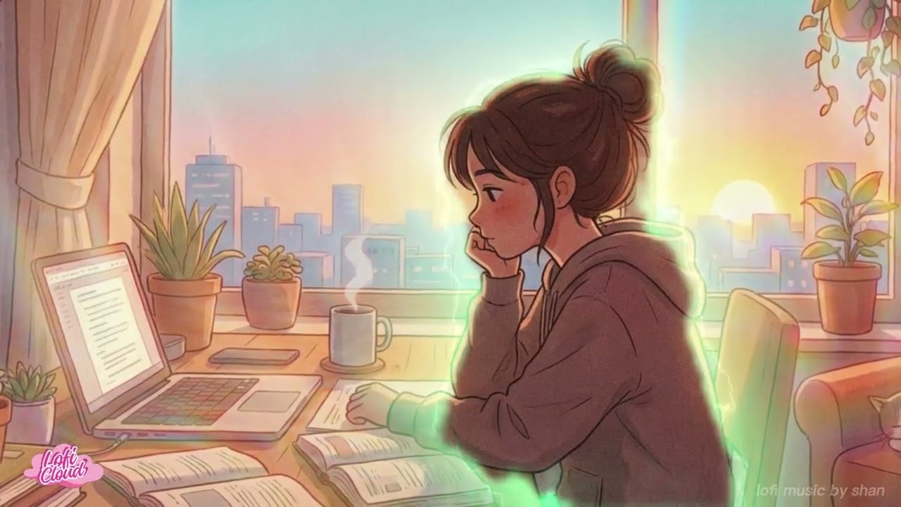 Morning sunlight, slow piano keys, and relaxing lo-fi music for calm focus and productive study time