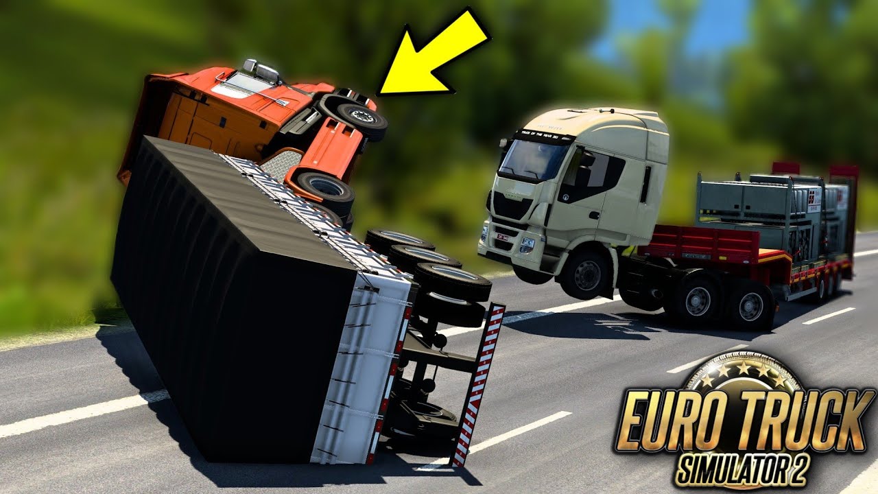 CARRETA PERDEU OS FREIOS E BATEU DE FRENTE COM O CAMINHÃO!! - EURO TRUCK SIMULATOR 2