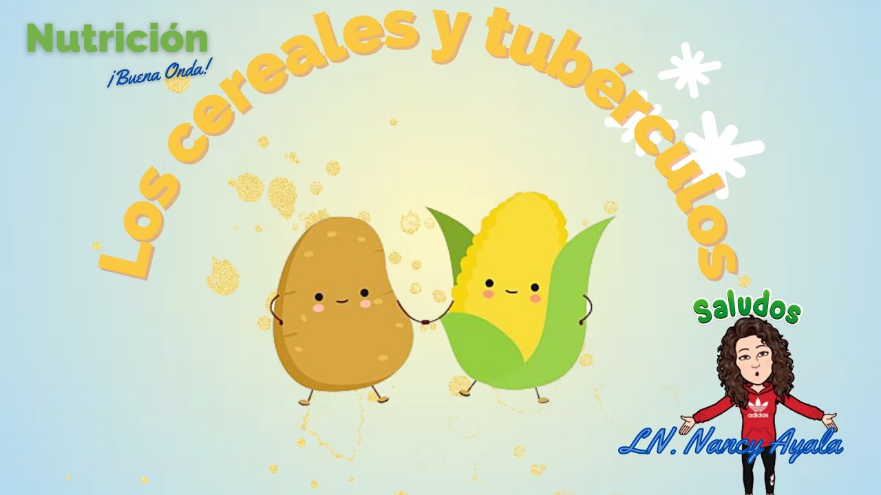 Grupo de los cereales, nutrición y alimentación saludable para niños.