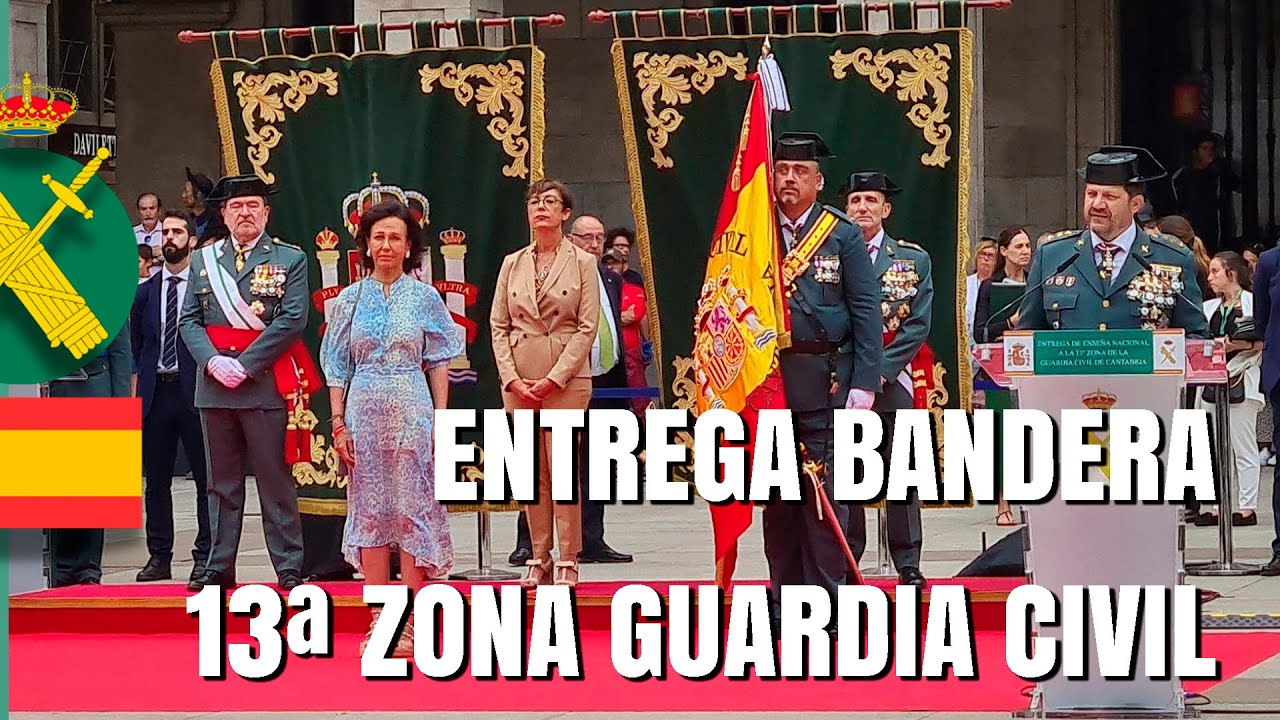 María Gámez preside la entrega de la Bandera Nacional a la 13ª zona de la Guardia Civil en Santander