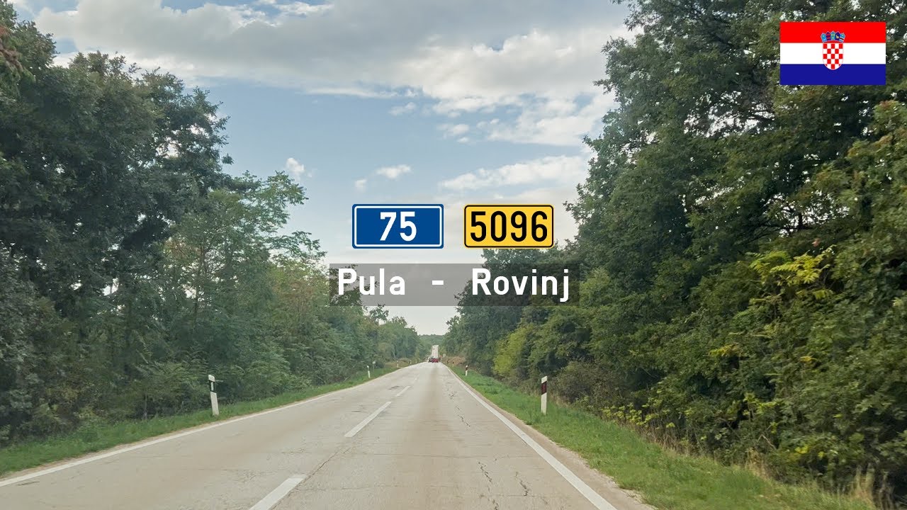 Driving in Croatia: D75 & R5096 from Pula to Rovinj