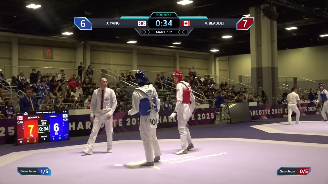 102 Round of 64 M  80kg KOR J  YANG CAN V  BEAUDET PGM