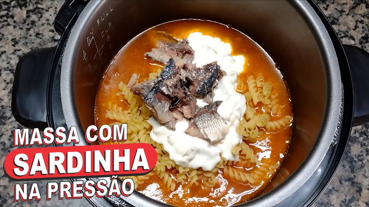 MACARRÃO CREMOSO COM SARDINHA EM 3 MINUTOS NA PANELA DE PRESSÃO