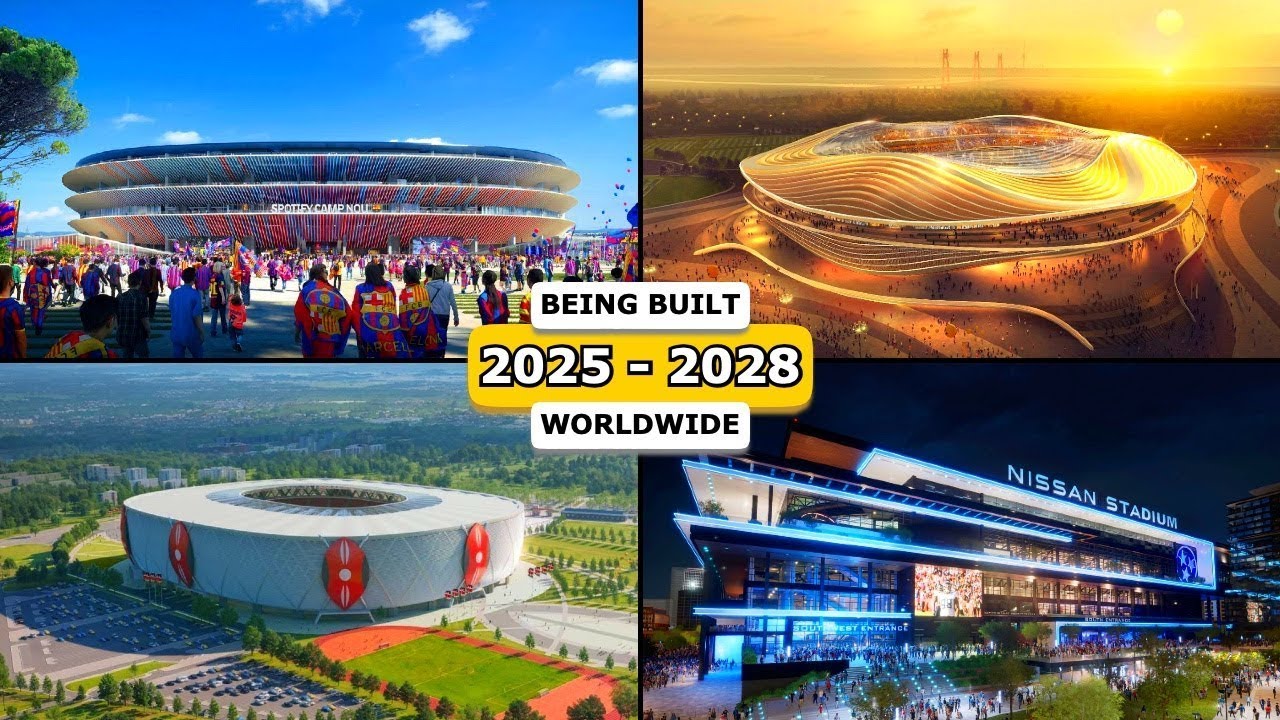 Будущие стадионы по всему миру строятся (2025–2028)